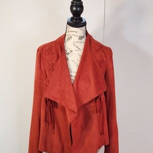 Miss Me Rust Blazer with Lace-Up Details